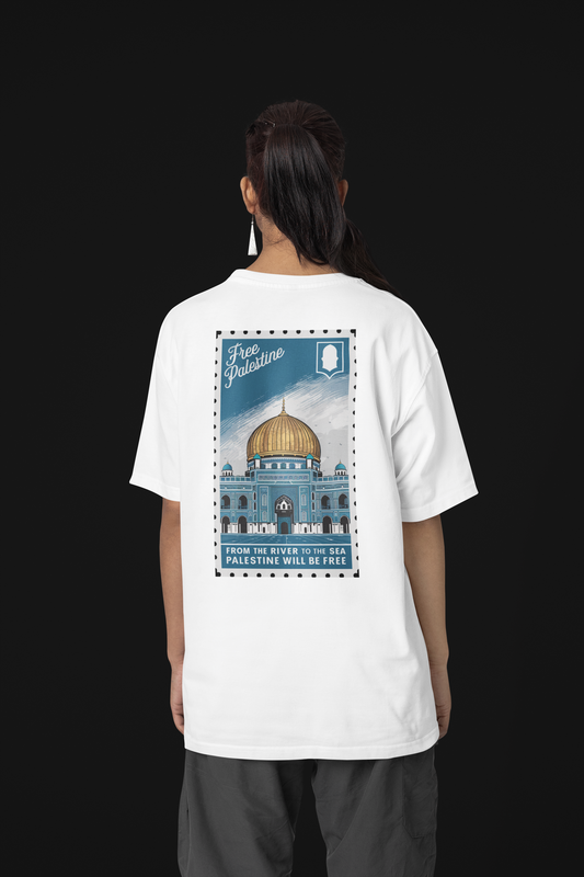 Free Palestine White Oversized T-Shirt